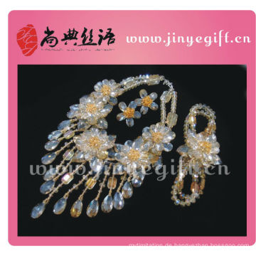 ShangDian Handcrafted Floral Halskette, Armband, Ohrringe Diamond Assembly